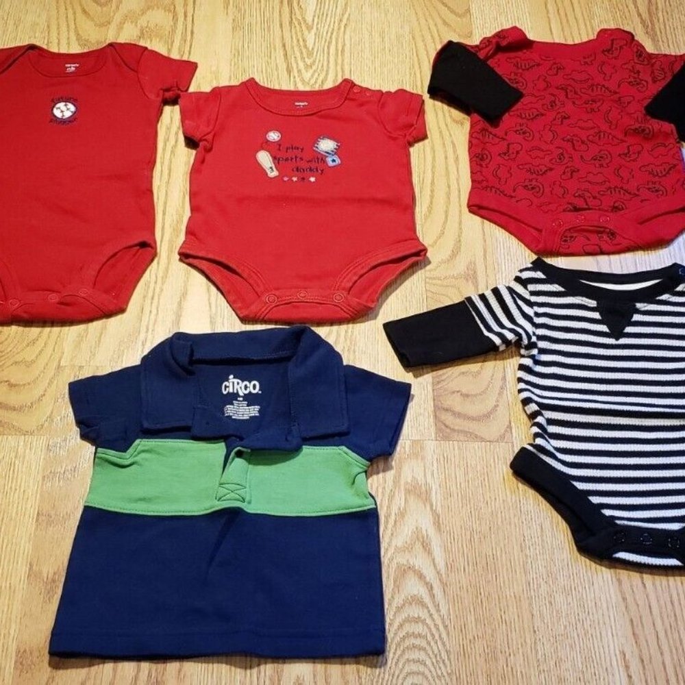 Carters Granimals Circo Baby Boys Bodysuits Lot of 5  Size: Newborn